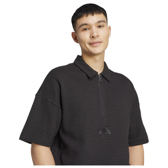 Adidas Ανδρική κοντομάνικη μπλούζα All SZN Waffle Knit Half-Zip Polo